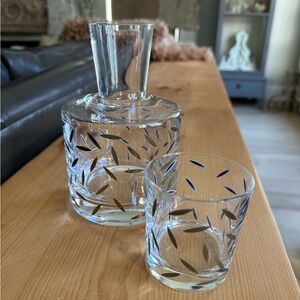 Vtg Designer Nanae Umeda for hwr Egizia by Sottsass Associati Water Carafe Set